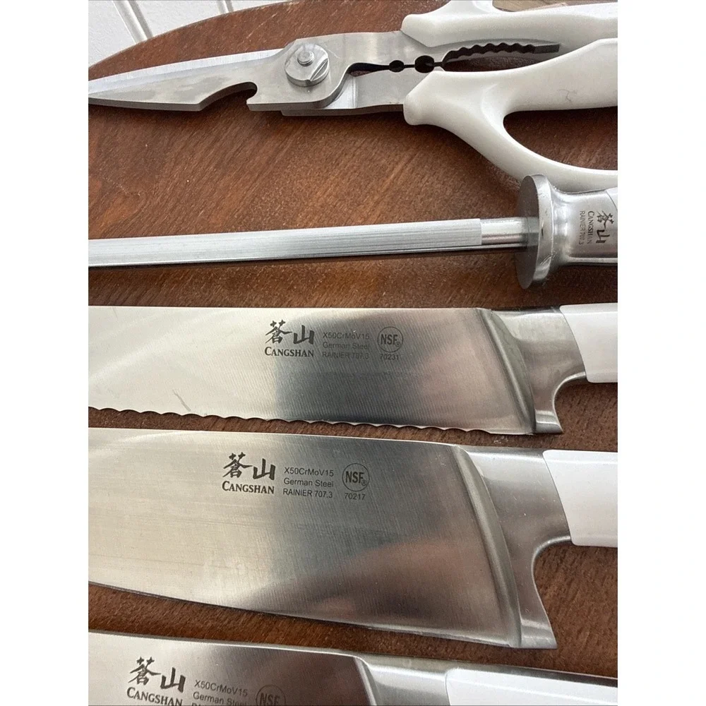 Cangshan 7 Piece Knife Set , White , MINT